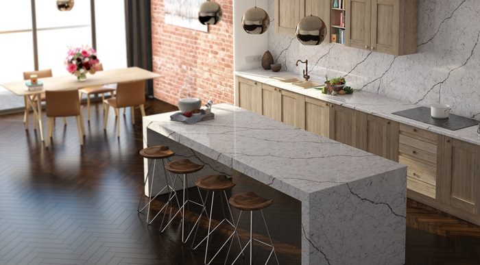 Đá ốp bàn bếp Vicostone Diamante white