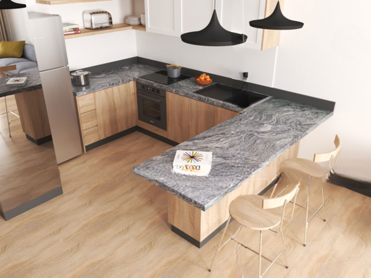 Đá bàn bếp Granite Mist Grey