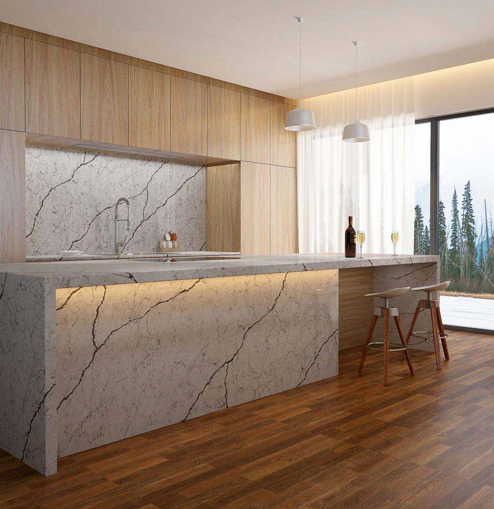 Đá ốp bàn bếp Vicostone Diamante white