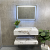 Bàn đá Lavabo trắng vân đá